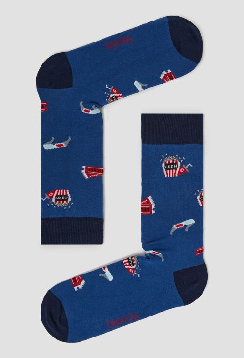 BeCinema Blue - 100% Organic Cotton Socks