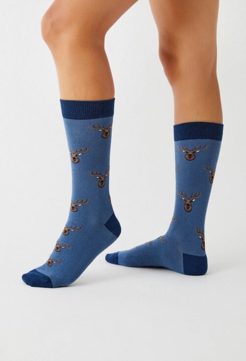 BeReindeer Blue - 100% Organic Cotton Socks