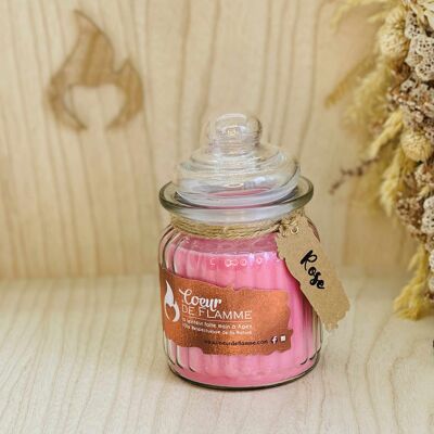 Rapeseed wax candle 230g - PINK