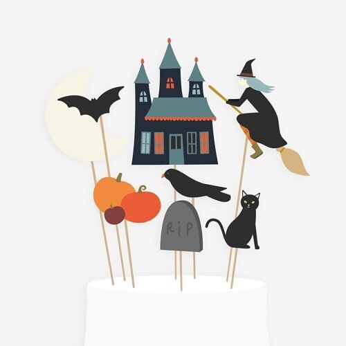 8 Cake toppers : Halloween