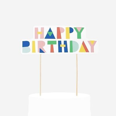 Happy Birthday cake toppers - multicolor