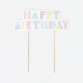 Cake topper : Happry birthday pastel 2