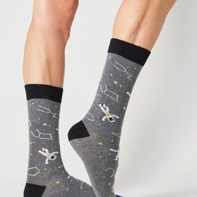 BeCosmos Grey – Socken aus 100 % Bio-Baumwolle