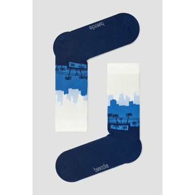 BeSkyline Blue – Socken aus 100 % Bio-Baumwolle