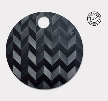 Éventail élégant, éventail à main avec motif tridimensionnel, fabriqué à partir de matériaux 100 % recyclés, noir 3