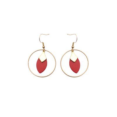 Boucles d'oreilles Lou en cuir recyclé, 11 COLORIS