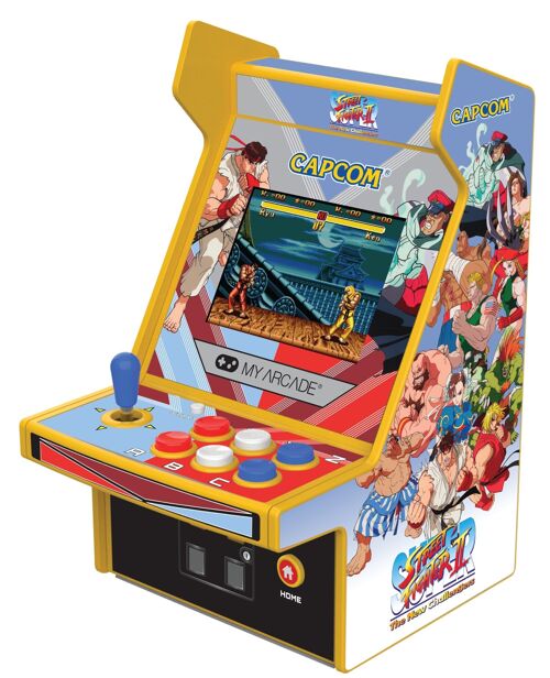 Mini borne d'arcade jeux rétro-gaming - Street Fighter 2 - 2 jeux en 1 - Licence officielle - My Arcade