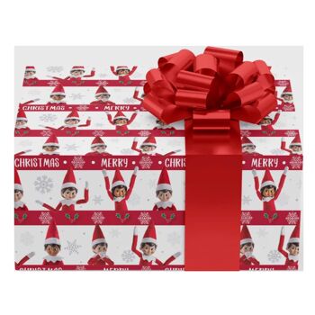 Papier d'emballage cadeau de Noël The Elf on the Shelf® - 10 Sht 1