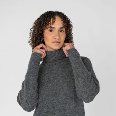 Turtleneck sweater made primarily from baby alpaca