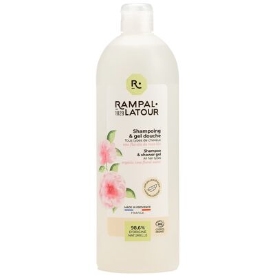 Certified organic shower shampoo Damask Rose 1L - Cosmos Organic