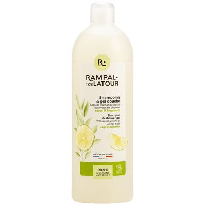 Certified organic Sage-Bergamot shower shampoo 1L - Cosmos Organic