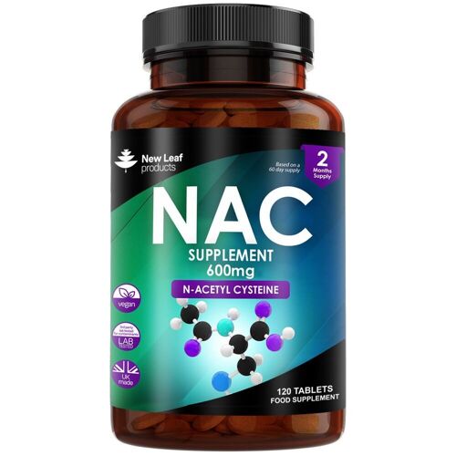 NAC N-Acetyl-Cysteine 600mg Supplements - 120 High Bioavailability Amino Acid Tablets