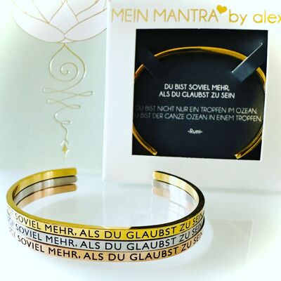 SEI MOLTO PIÙ DI QUANTO PENSI DI ESSERE, bracciale rigido in acciaio inossidabile argento/rosa/oro