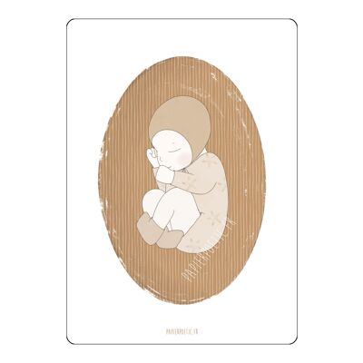 Carte "Bébé" Ocre et Rayures