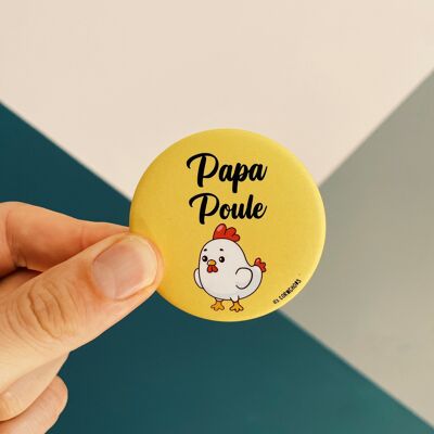magnet décapsuleur Papa Poule - cadeau papa - naissance - fête des pères