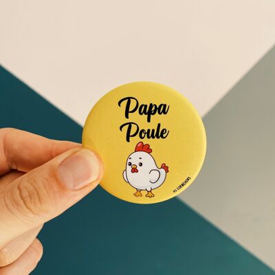 Papa Poule Flaschenöffner Magnet - Papa Geschenk - Geburt - Vatertag