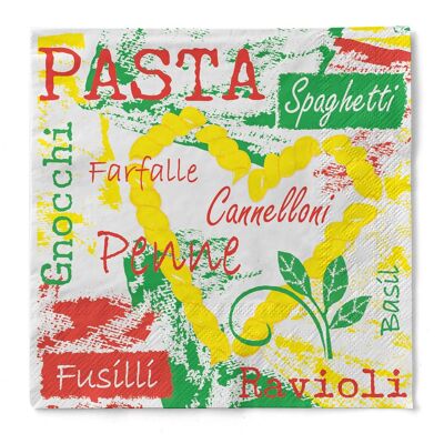 Einweg Serviette Pasta aus Tissue 33 x 33 cm, 20 Stück