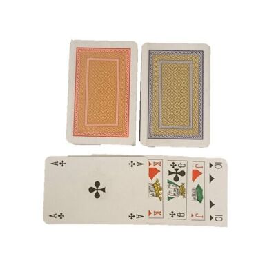 Póker kártya 2x20 lap egy pakliban (10-estől ászig) piros és kék hátlappal