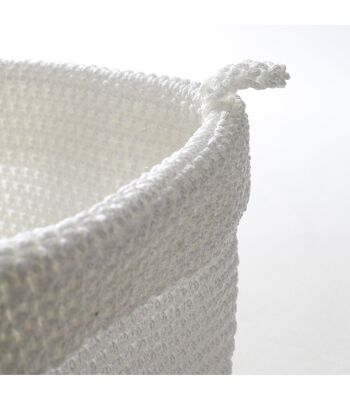 Panier rond maille crochet blanc grand modèle 3