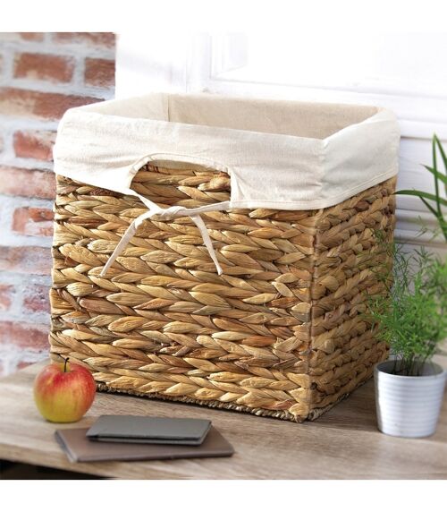 ABBADIA - Caisse de rangement en jacinthe d'eau H21xL35cm - naturel