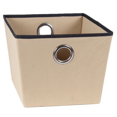 Beige fabric basket with eyelet