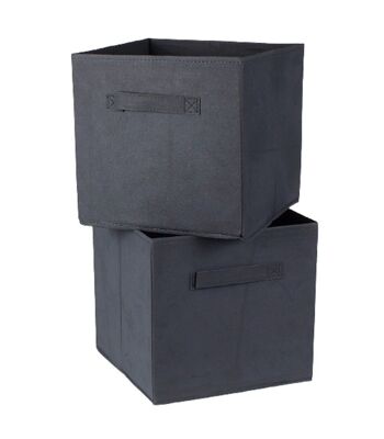 Cube de rangement intissé 28x28cm - Lot de 2 - I 1