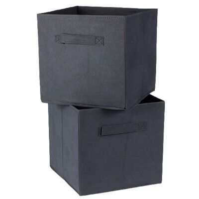 Cubo portaoggetti in tessuto non tessuto 28x28 cm - Set di 2 - I