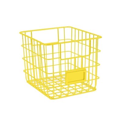 Yellow Square Wired Storage Basket