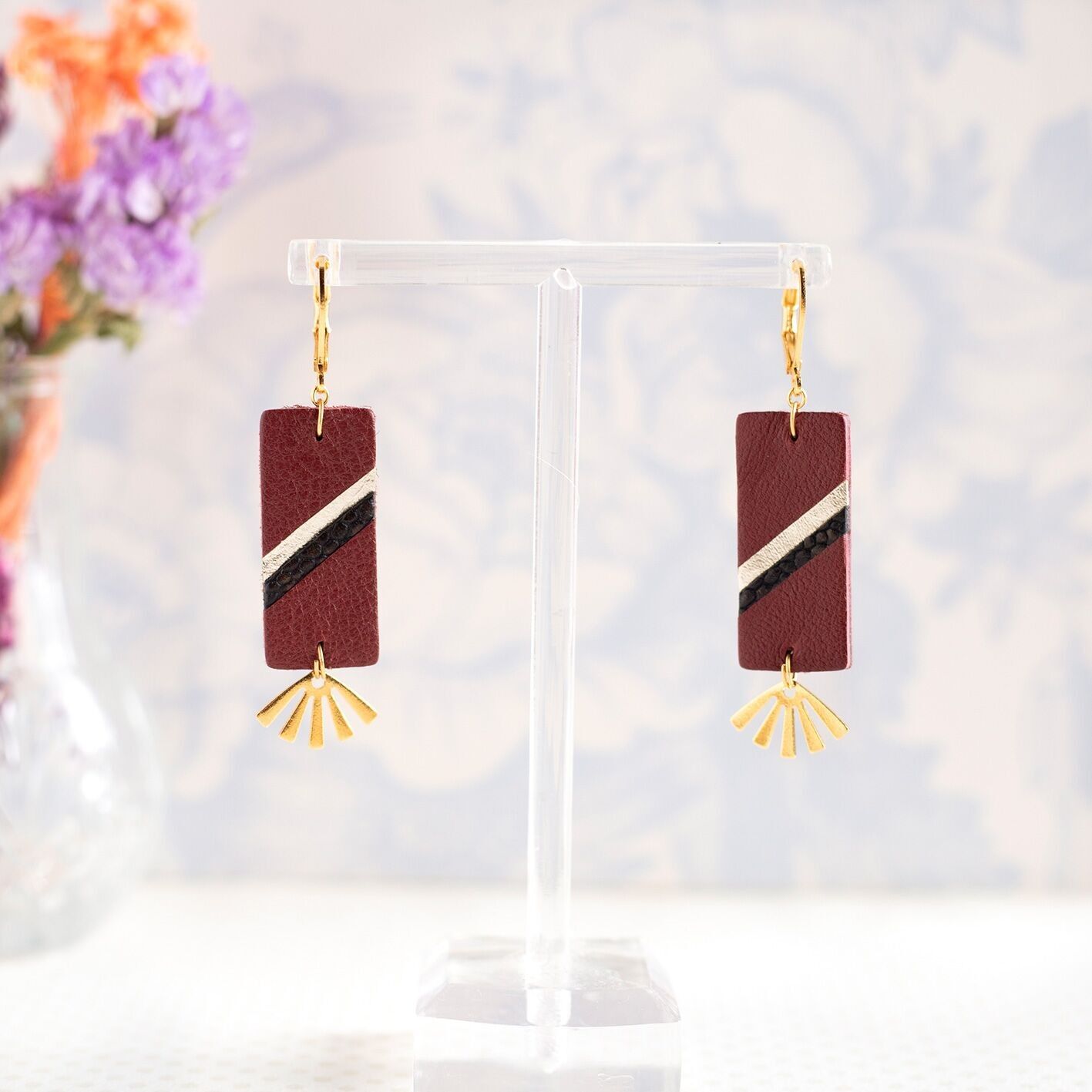 Orecchini Margot bordeaux