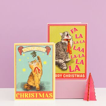 Carte de Noël Holly Jolly Cat | Carte de Noël drôle de chat 6