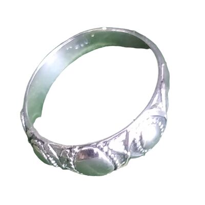 Anello unisex in argento sterling 925 tondo a forma di fiore