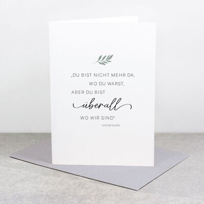 Sympathy card “Everywhere we are” with a gray envelope