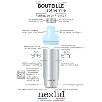 La BOUTEILLE isotherme made in France 750ml Rainbow Glitter 5