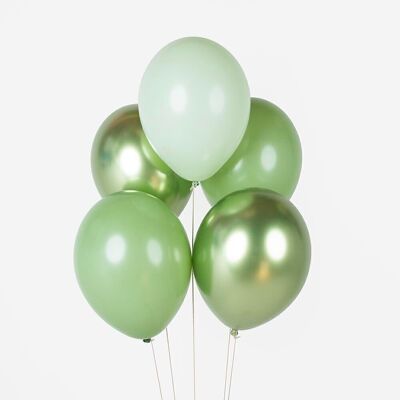 10 balloons: sage green mix