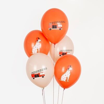 5 Ballons de baudruche : pompier