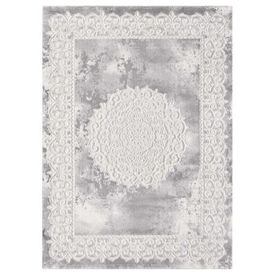 Orient style rug 200x200 round cm KHY BALROD Gray in Polypropylene