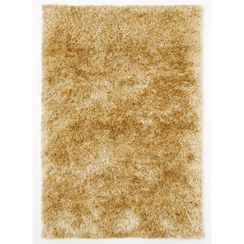 Tapis shaggy 140x140 rondcm MALAIDORY Beige. Tapis artisanal en Polyester