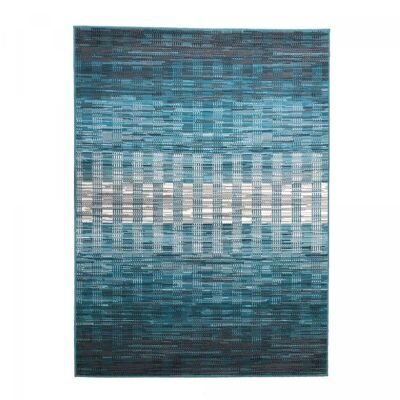 Tapis salon 140x200cm GEOFLOU Bleu en Polypropylène