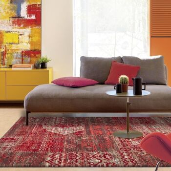 Tapis salon 140x200cm BC PATCHWORK Rouge en Polypropylène 2