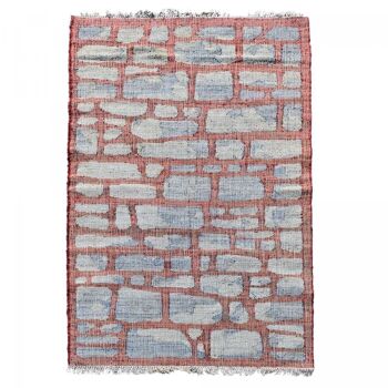 Tapis kilim 200x290cm KL JUTAP Gris. Tapis artisanal en Jute 1