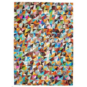 Tapis kilim 120x170cm MULTICA Multicolore. Tapis artisanal en Peau de bête 1