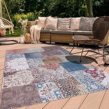 Tapis exterieur 160x230cm PATCHWORK EX Bleu en Polypropylène 2