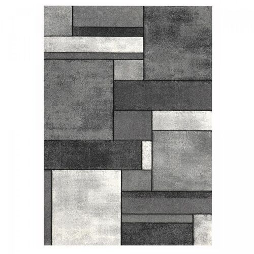 Tapis salon 140x200cm BRILLANCE GEOMETRIQUE Gris en Polypropylène