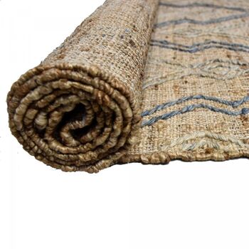 Tapis kilim 120x170cm KM RELIEF 1 Beige. Tapis artisanal en Jute 4