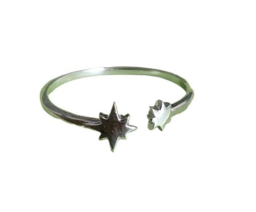 Tiny Star Shaped 925 Sterling Silver Adjustable Ring