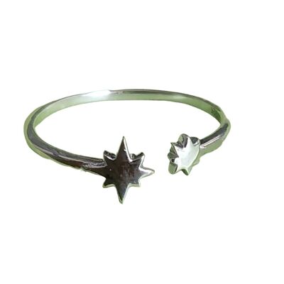 Winziger sternförmiger verstellbarer Ring aus 925er Sterlingsilber