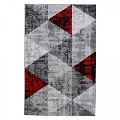 Tapis salon 200x280cm SOLTAM Rouge en Polypropylène