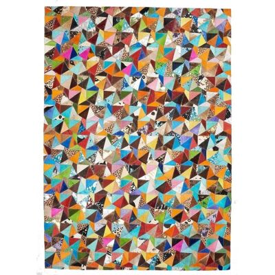 Tappeto kilim MULTICA 160x230 cm Multicolore. Tappeto in pelle di animale realizzato artigianalmente