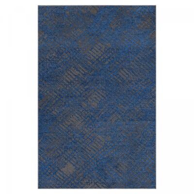 Living room rug 75x300cm TEREMIDE RELIEF Blue in Polyester