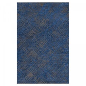 Tapis salon 75x300cm TEREMIDE RELIEF Bleu en Polyester 1